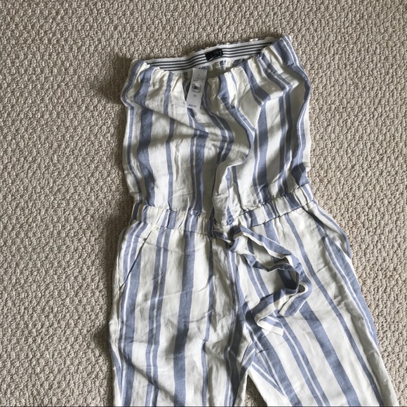 NEW WITH TAGS - LOFT blue/white strapless jumpsuit - Picture 3 of 5